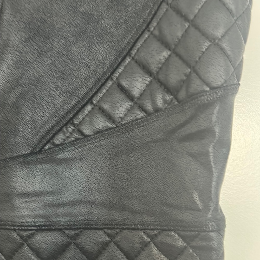 Spanx Black Faux Leather Quilted Leggings - Picture 3 of 4